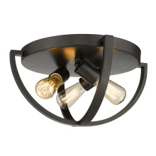 Golden 3167-FM15 EB - Golden Lighting Colson 3-light Flush Mount in Etruscan Bronze